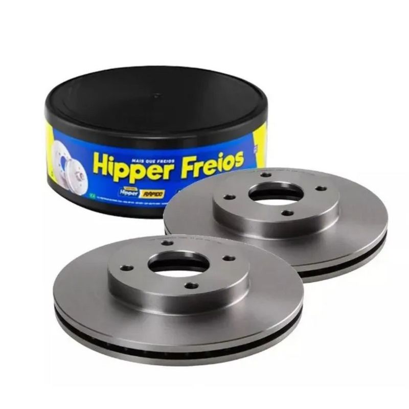 Jogo de Disco de Freio Ventilado Dianteiro Fiesta HATCH - 2011 até 2013 HIPPER FREIOS HF18H-1751480701227