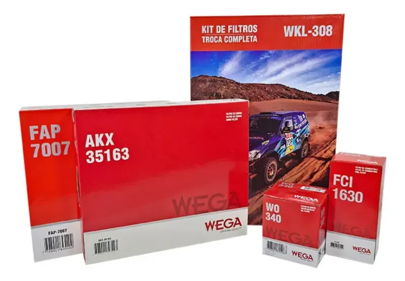 Kit Filtro de Ar Oleo Cabine Combustivel WEGA WKL308-1792175325556